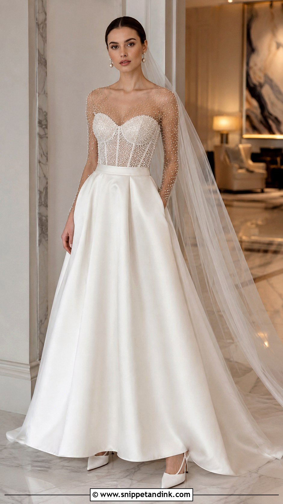 Pearl Bodice Wedding Dress - Snippet and Ink - 20 Bodice Wedding Dress Ideas