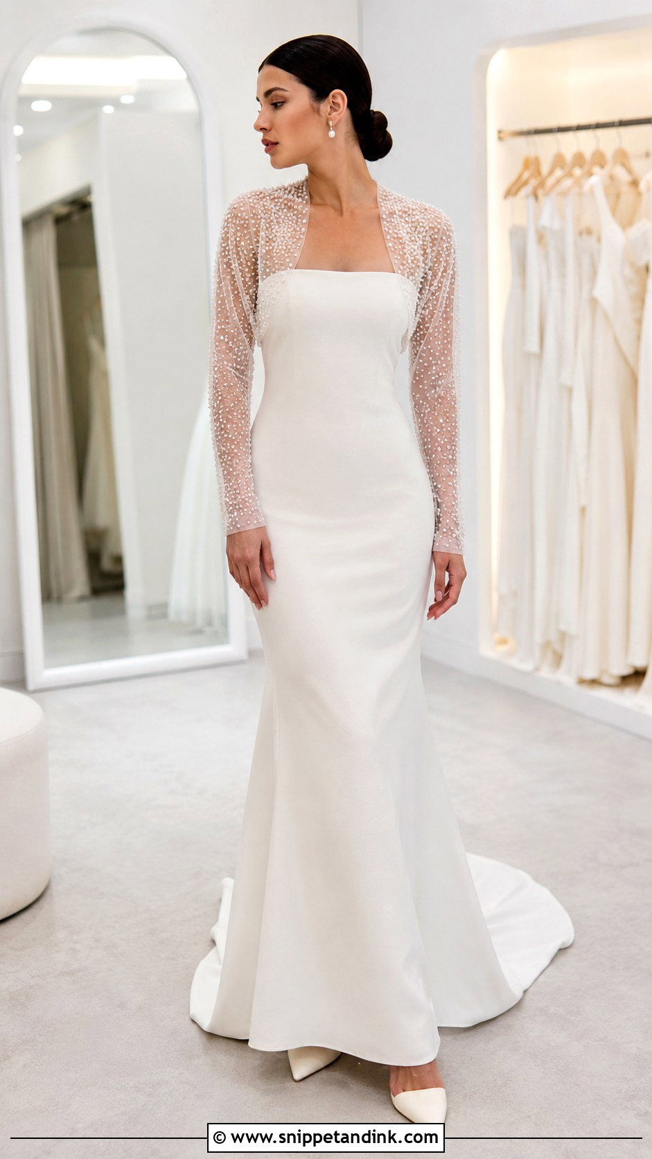 Pearl Bolero Wedding Dress - Snippet and Ink - 25 Bolero Wedding Dress Ideas
