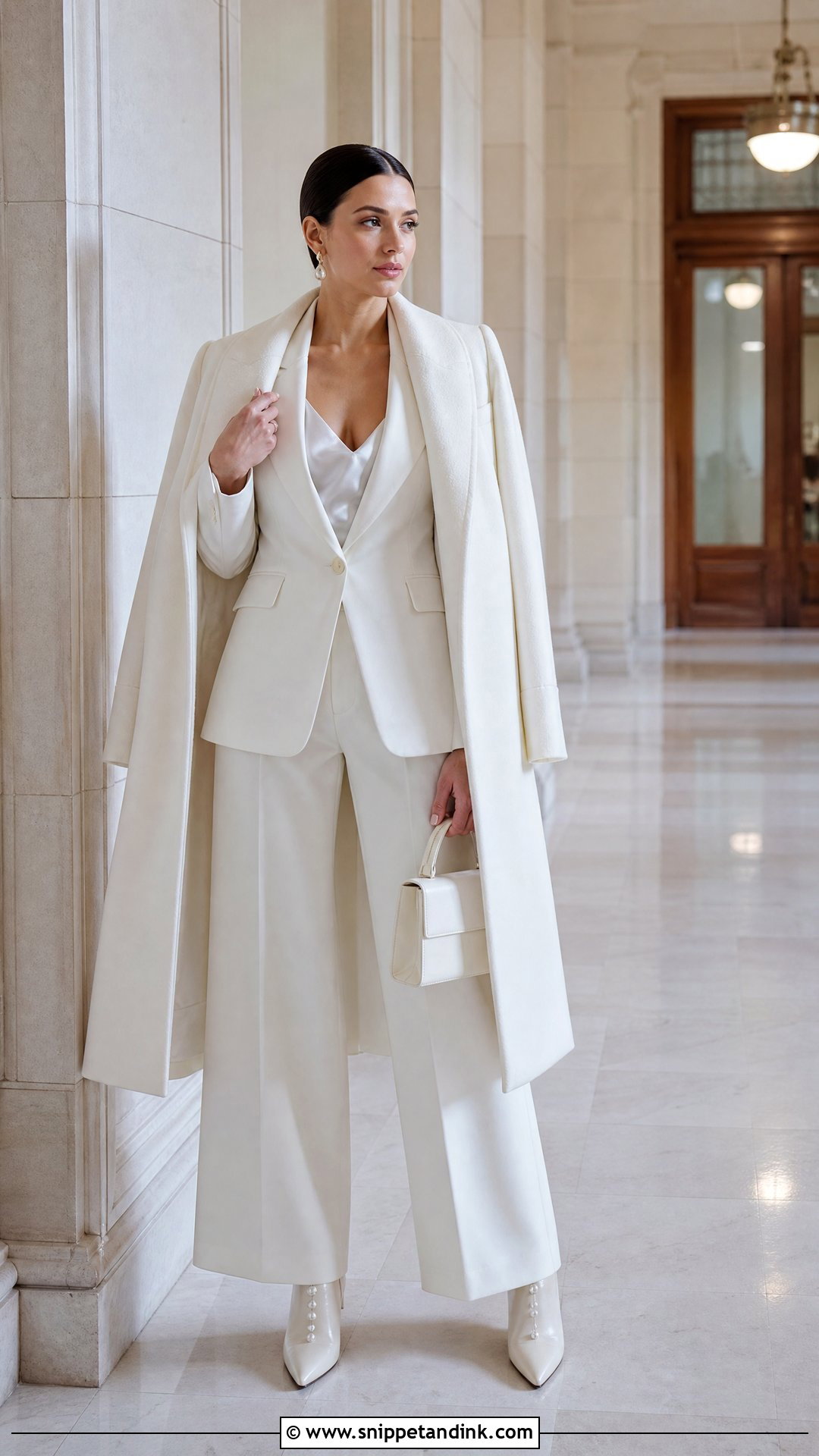 Pearl Boots With Bridal Pantsuit - Snippet and Ink - 20 Winter Wedding Boots Ideas