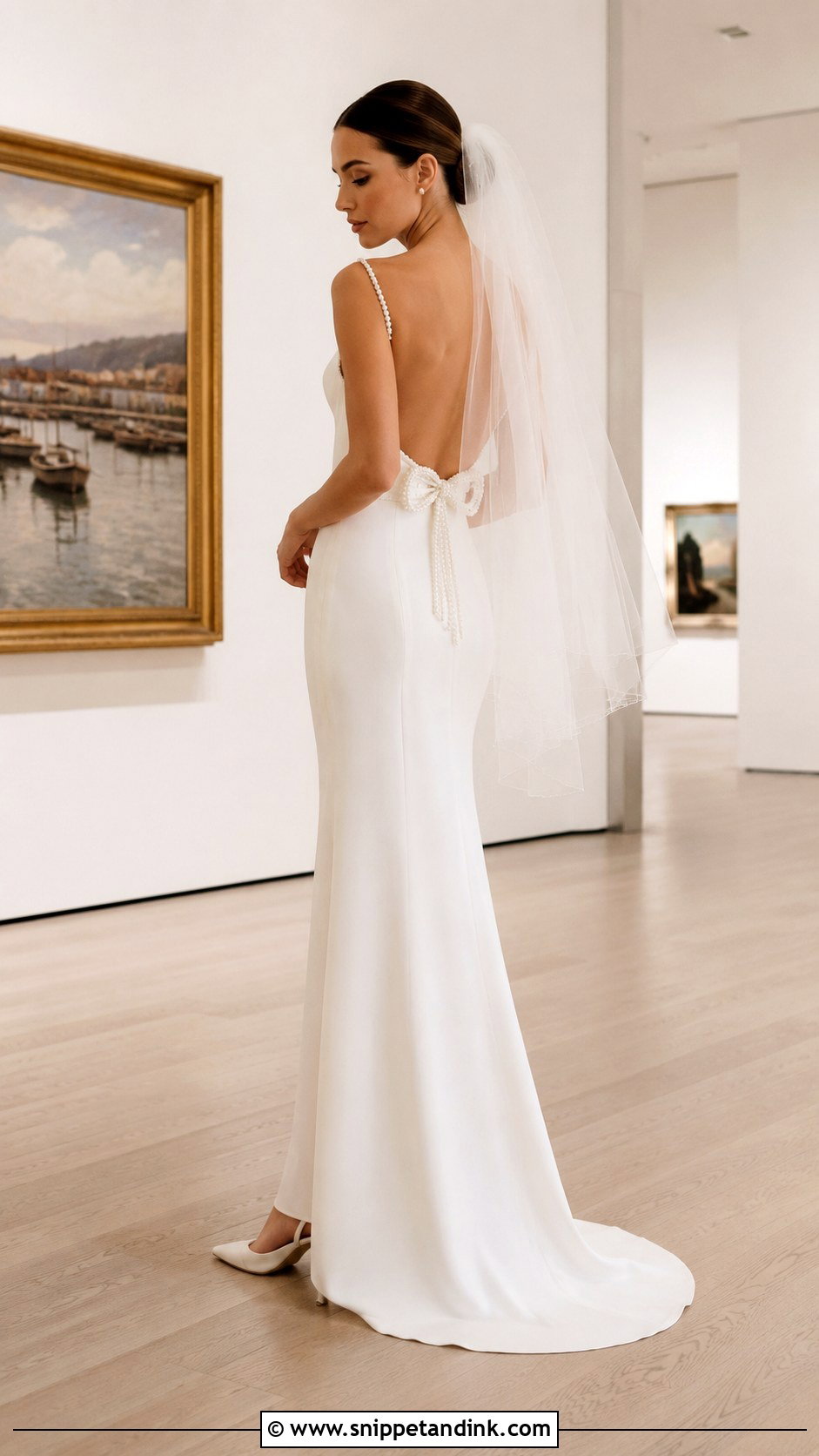 Pearl Bow Back Wedding Dress - Snippet and Ink - 20 Bow Back Wedding Dress Ideas