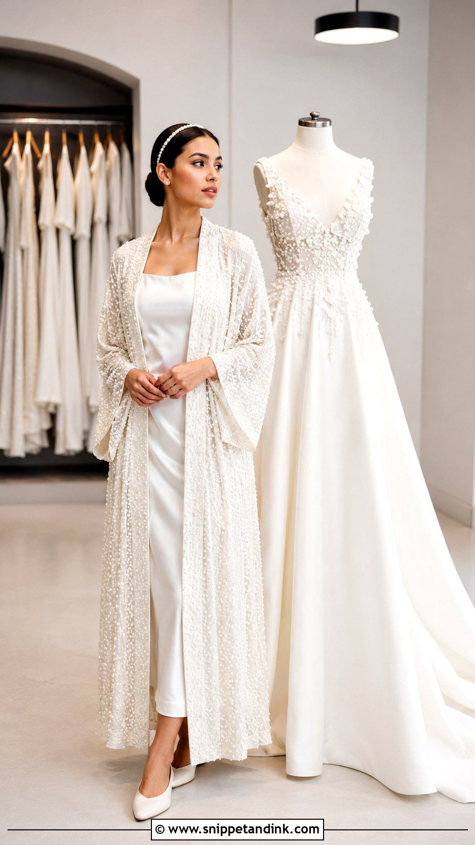 Pearl Bridal Kimono Outfit - Snippet and Ink - 20 Bridal Kimono Ideas