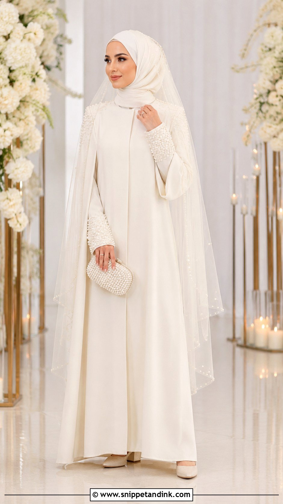 Pearl Bride Abaya - Snippet and Ink - 20 Bride Abaya Ideas
