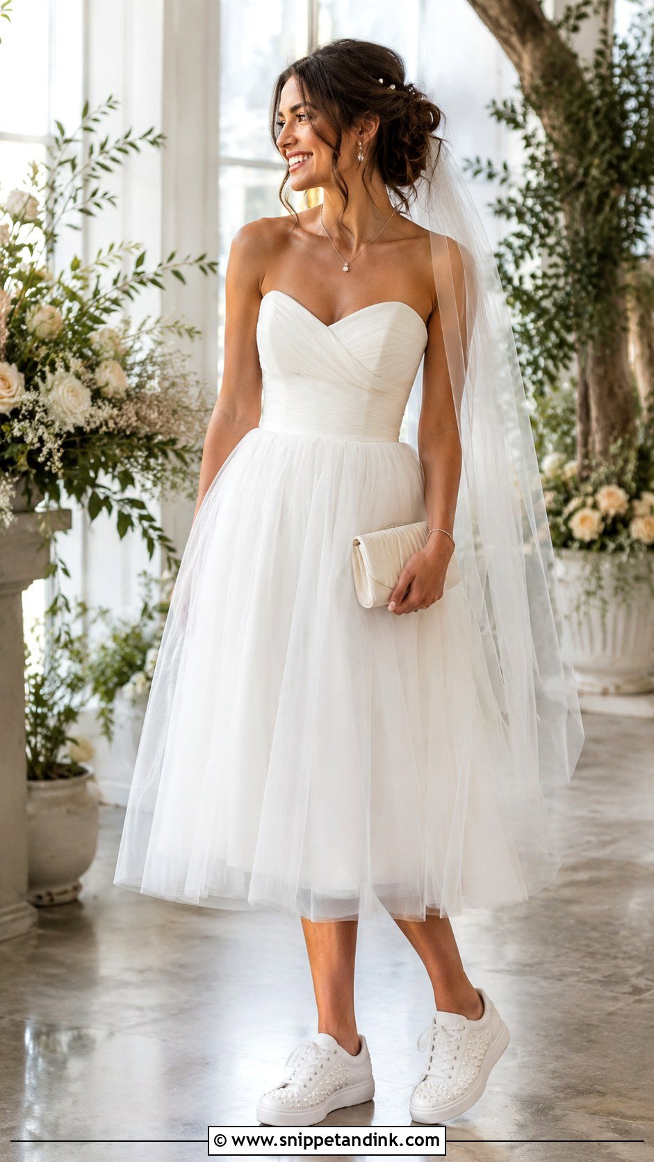 Pearl Bride Sneakers With Tulle Dress - Snippet and Ink - 25 Bride Sneakers Ideas