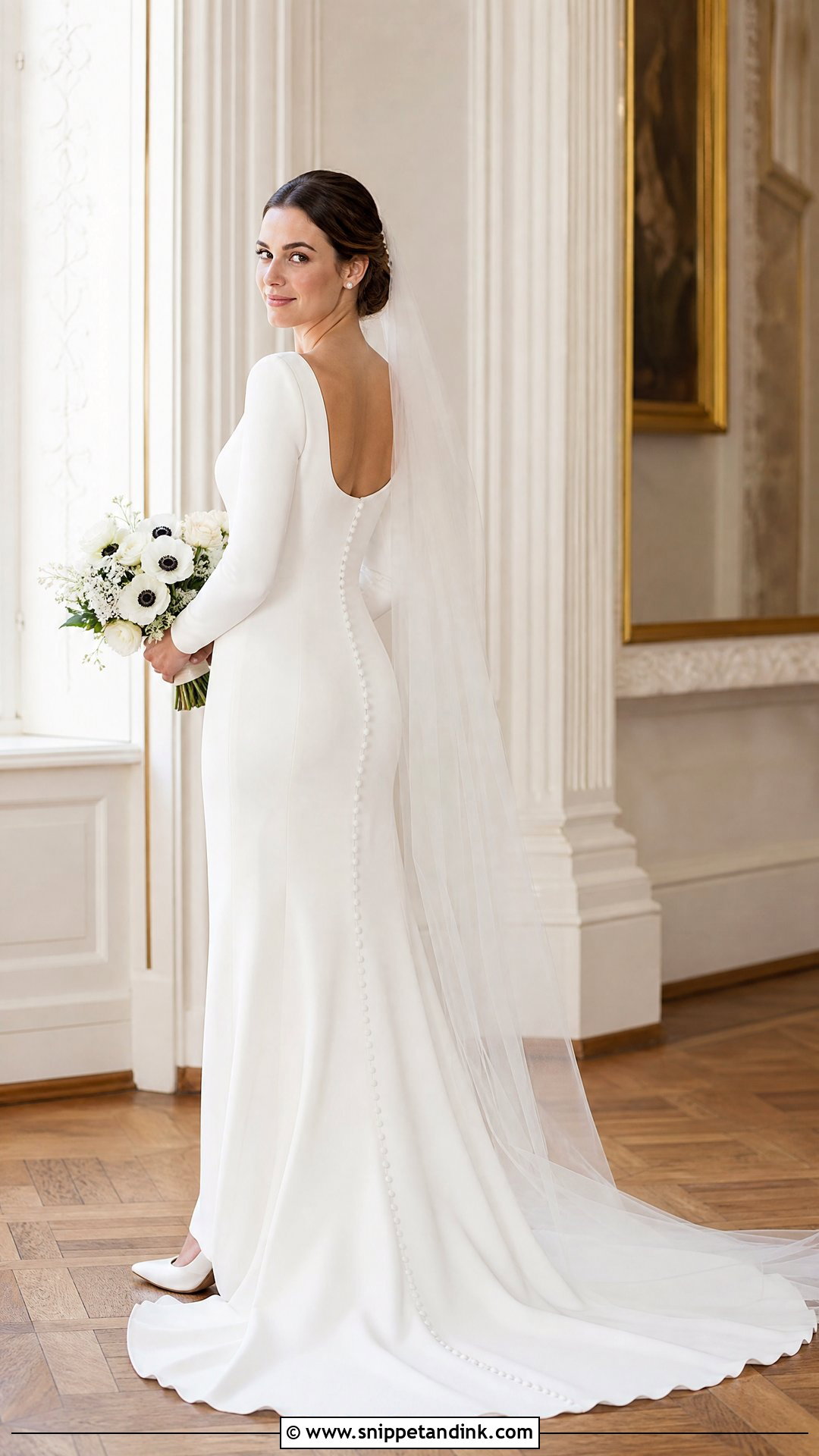 Pearl Button Crepe Wedding Gown - Snippet and Ink - 20 Wedding Gown Simple Classy Ideas
