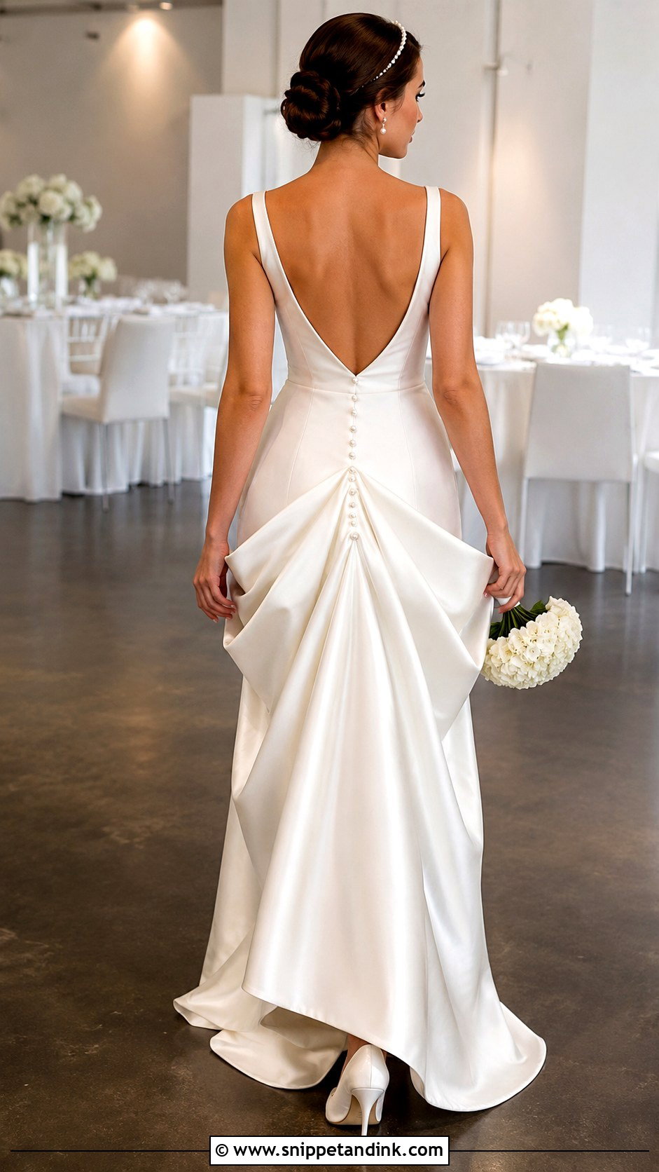 Pearl Button Wedding Dress Bustle - Snippet and Ink - 20 DIY Wedding Dress Bustle Ideas
