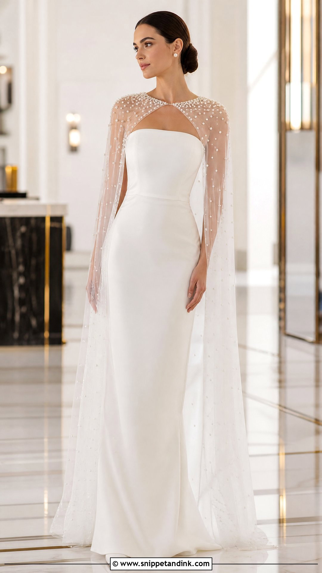 Pearl Cape Wedding Dress - Snippet and Ink - 20 Unique Wedding Dress Inspiration Ideas