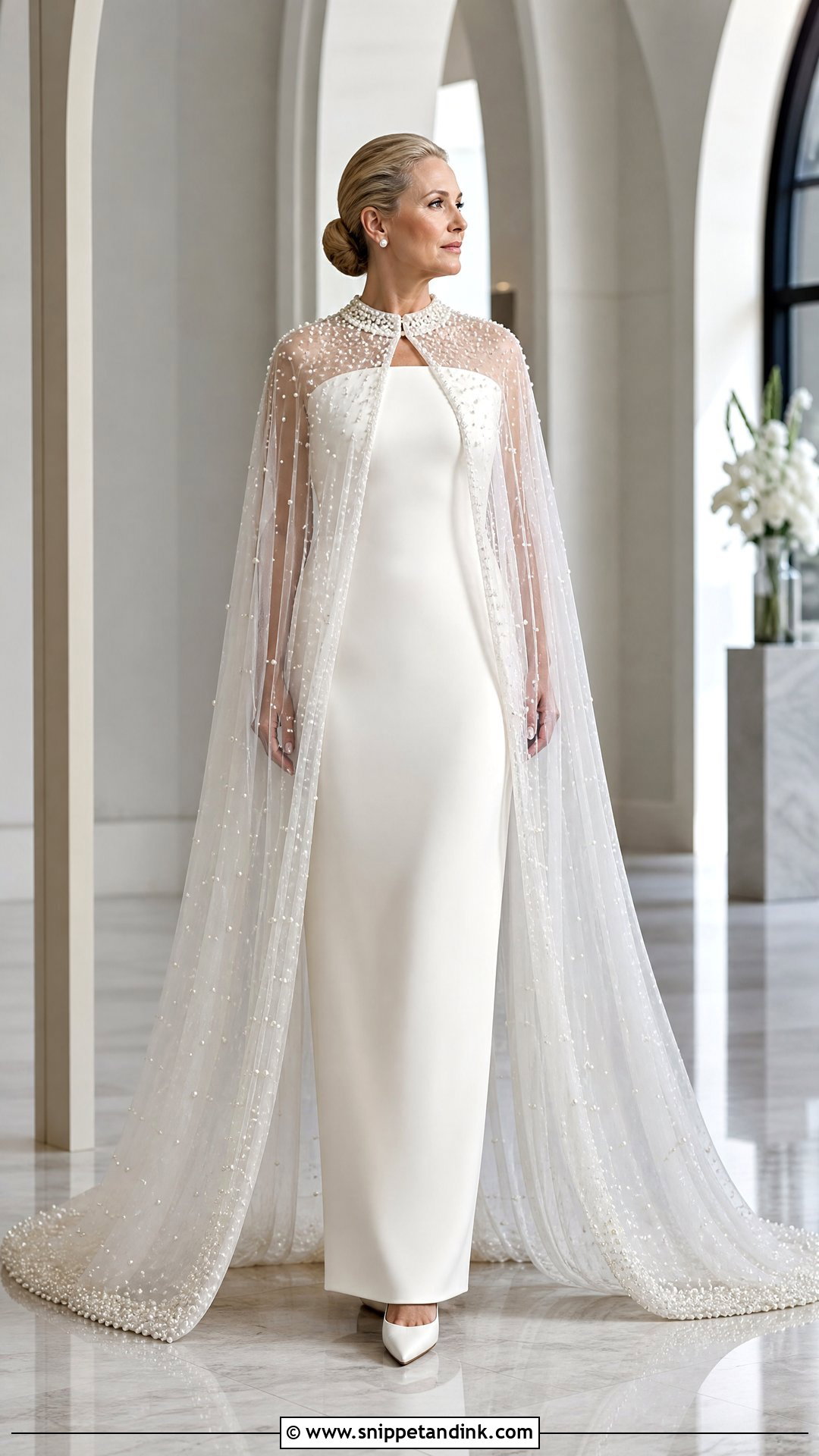 Pearl Cape Wedding Dress - Snippet and Ink - 20 Pearl Wedding Dresses