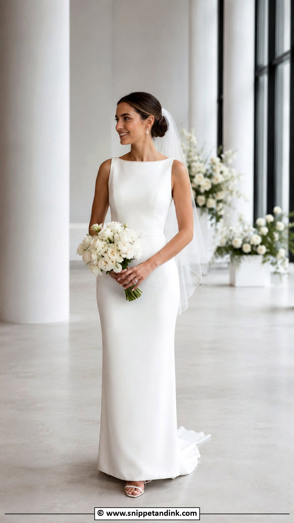 Pearl Column Wedding Dress - Snippet and Ink - 35 Pearl Wedding Dress Ideas