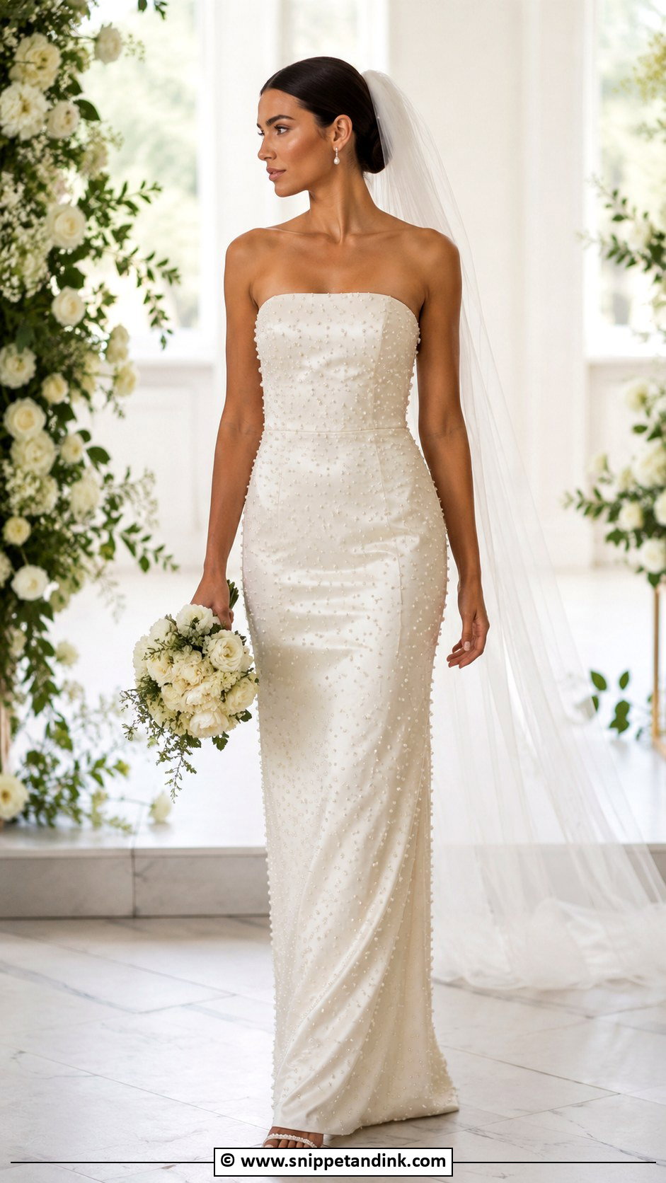 Pearl Column Wedding Dress - Snippet and Ink - 25 Column Wedding Dress Ideas