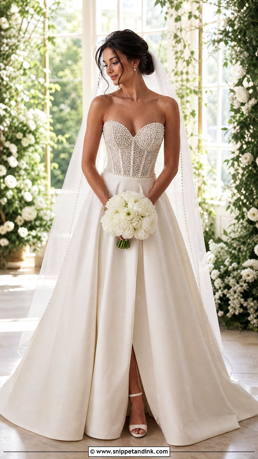 Pearl Corset A Line Wedding Dress - Snippet and Ink - 25 Luxurious Wedding Dress Ideas