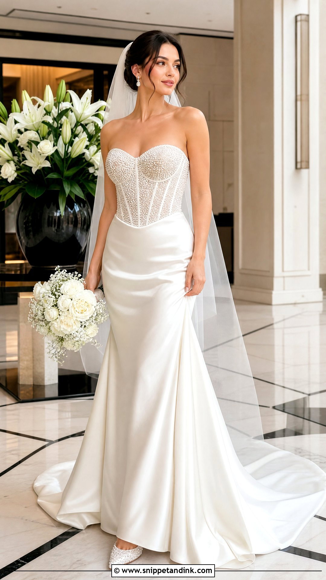 Pearl Corset Bride Outfit - Snippet and Ink - 25 Corse Bride Ideas