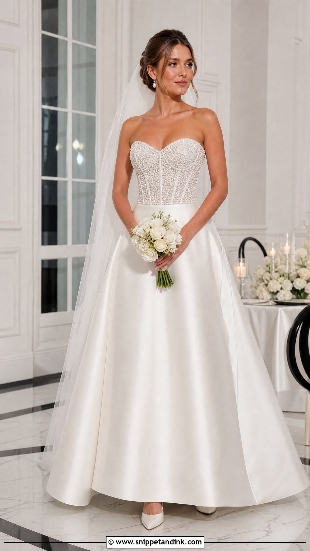 Pearl Corset Top Wedding Dress - Snippet and Ink - 20 Wedding Dress with Corset Top Ideas