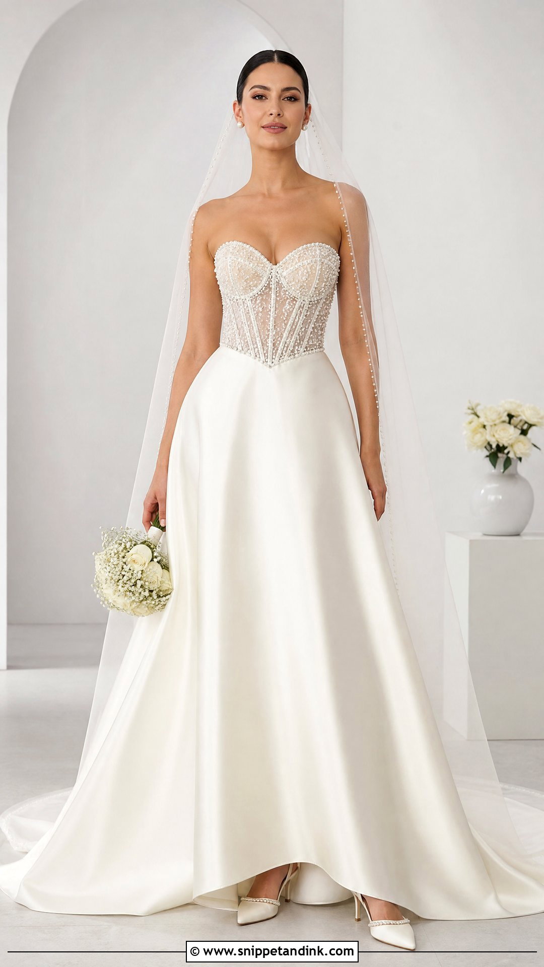 Pearl Corset Top Wedding Dress - Snippet and Ink - 20 Wedding Dresses with Corset Top