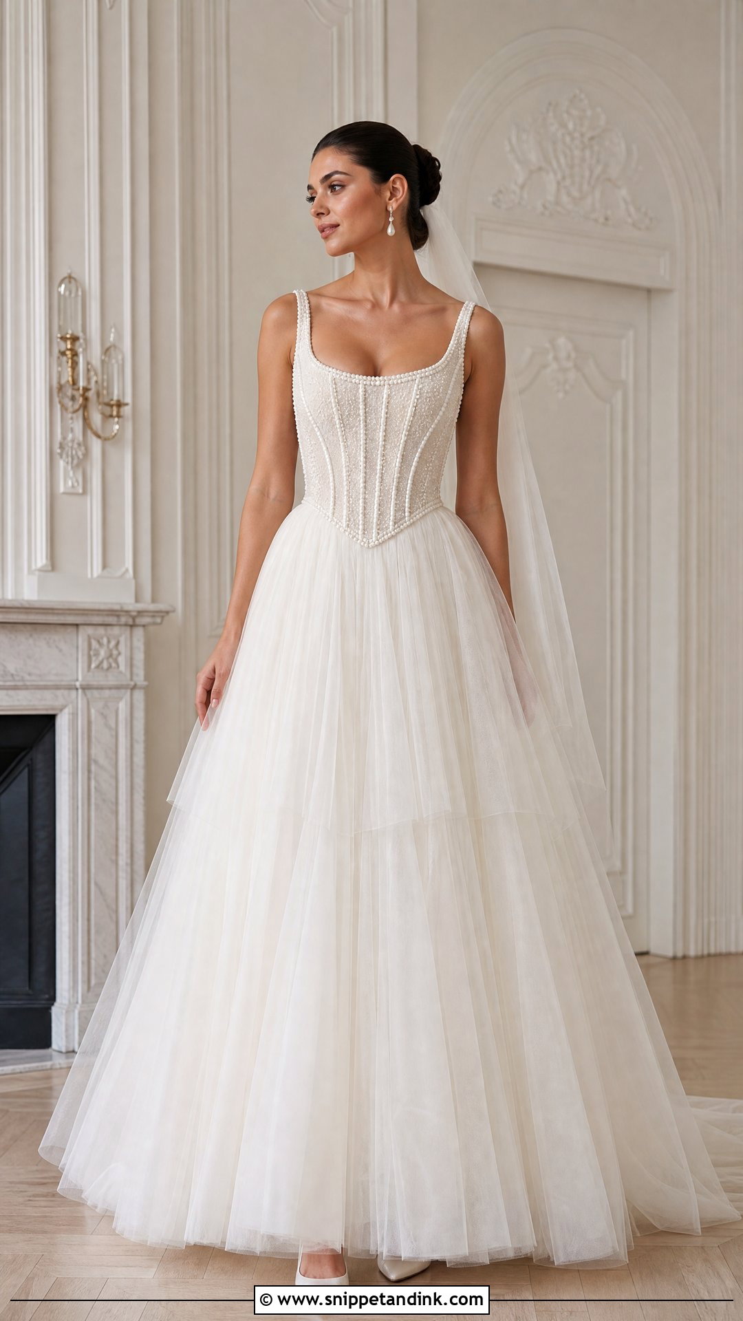 Pearl Corset Wedding Dress - Snippet and Ink - 20 Pearl Wedding Dresses
