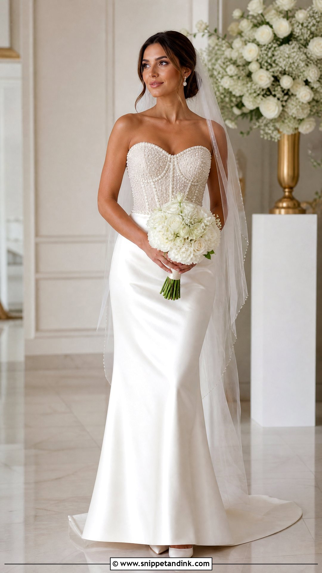 Pearl Corset Wedding Dress - Snippet and Ink - 25 Wedding Corset Ideas