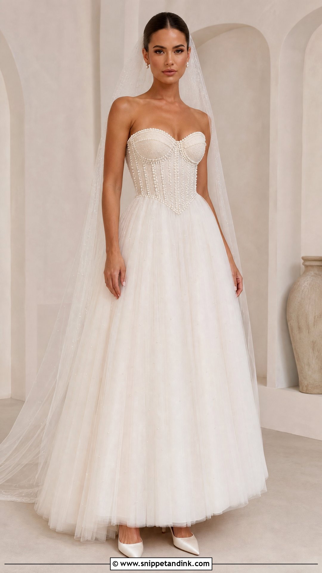 Pearl Corset Wedding Dress - Snippet and Ink - 25 Wedding Dress Pearls Ideas