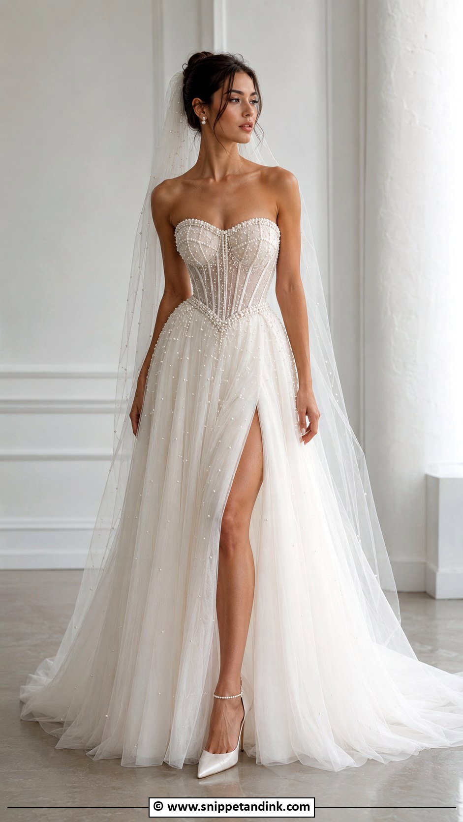 Pearl Corset Wedding Dress - Snippet and Ink - 25 Wedding Dress with Pearls Ideas