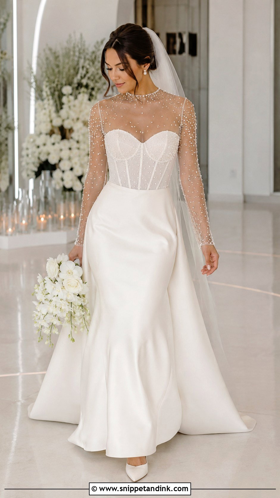 Pearl Corseted Wedding Dress - Snippet and Ink - 20 Corseted Wedding Dress Ideas