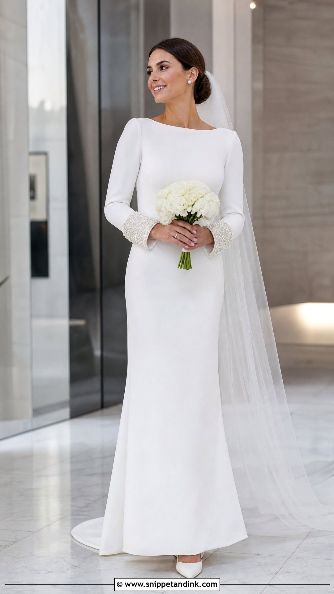 Pearl Cuff Sleeve Wedding Dress - Snippet and Ink - 20 Pearl Sleeve Wedding Dress Ideas