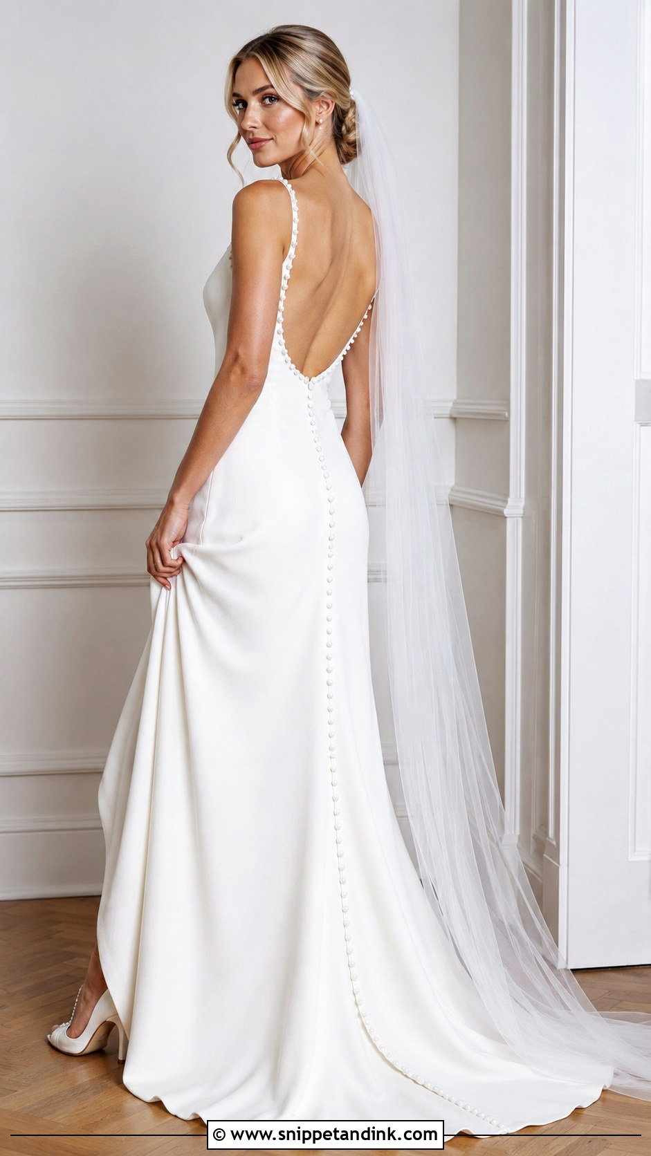 Pearl Detail Bridal Wedding Outfit - Snippet and Ink - 30 Bridal Wedding Outfits