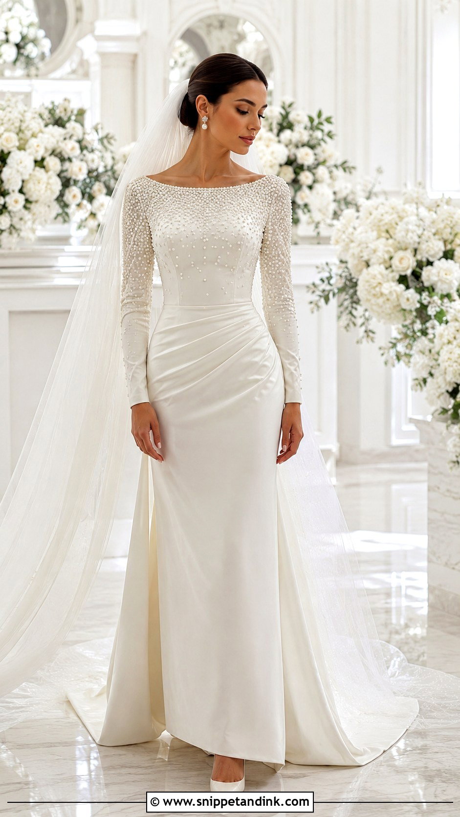 Pearl Detail Gown For Wedding - Snippet and Ink - 25 Gowns for Wedding