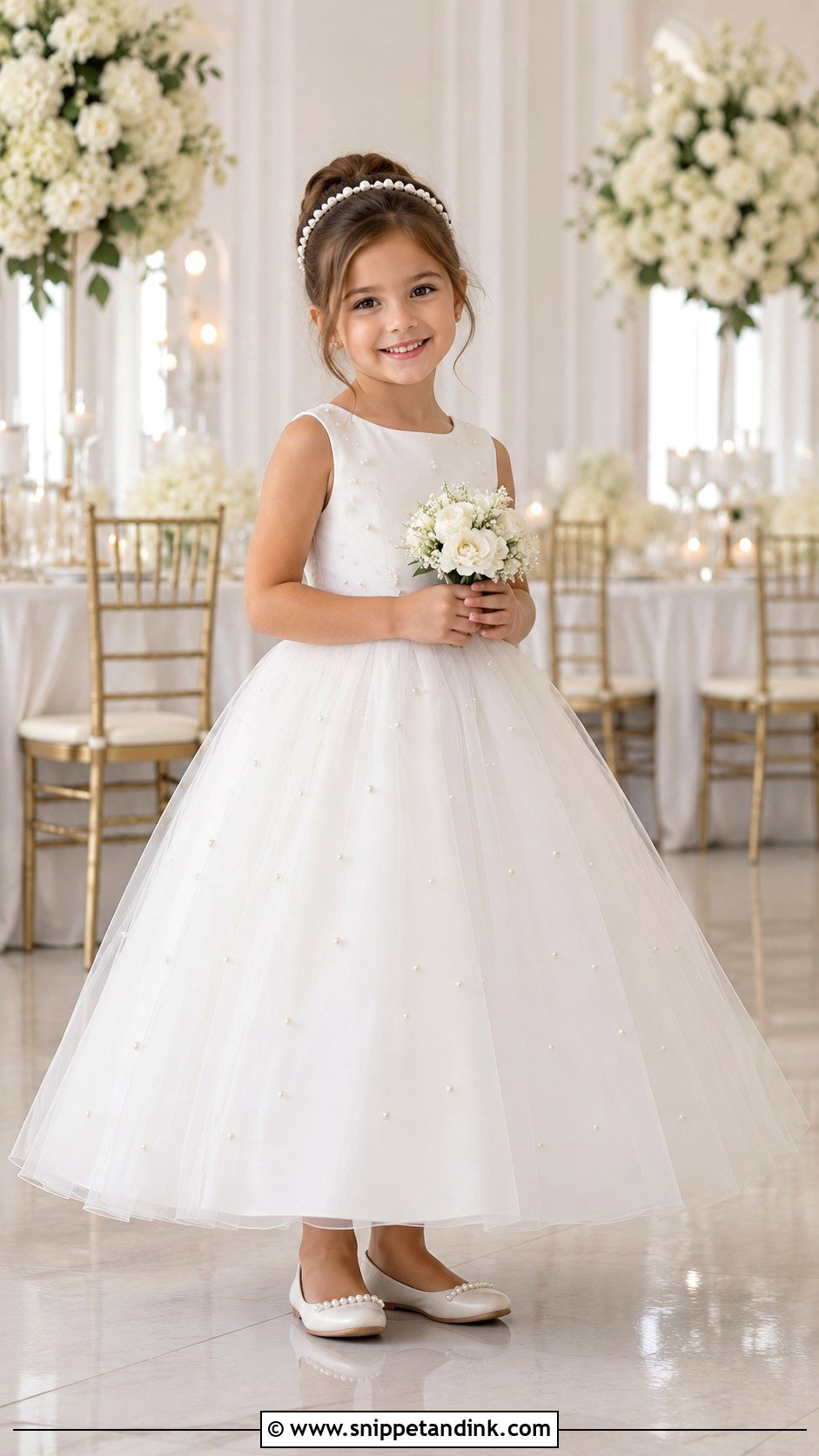 Pearl Detail Little Bride Gown - Snippet and Ink - 25 Little Bride Gown Styles