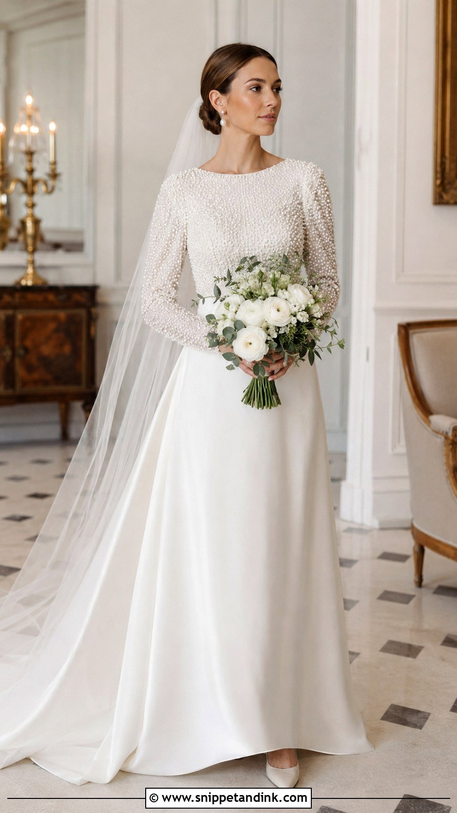Pearl Detail Utah Wedding Dress - Snippet and Ink - 20 Utah Wedding Dress Ideas