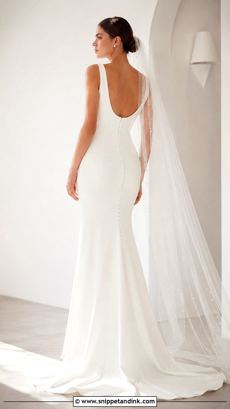 Pearl Detail Wedding Dress - Snippet and Ink - 25 Old Money Wedding Dresses