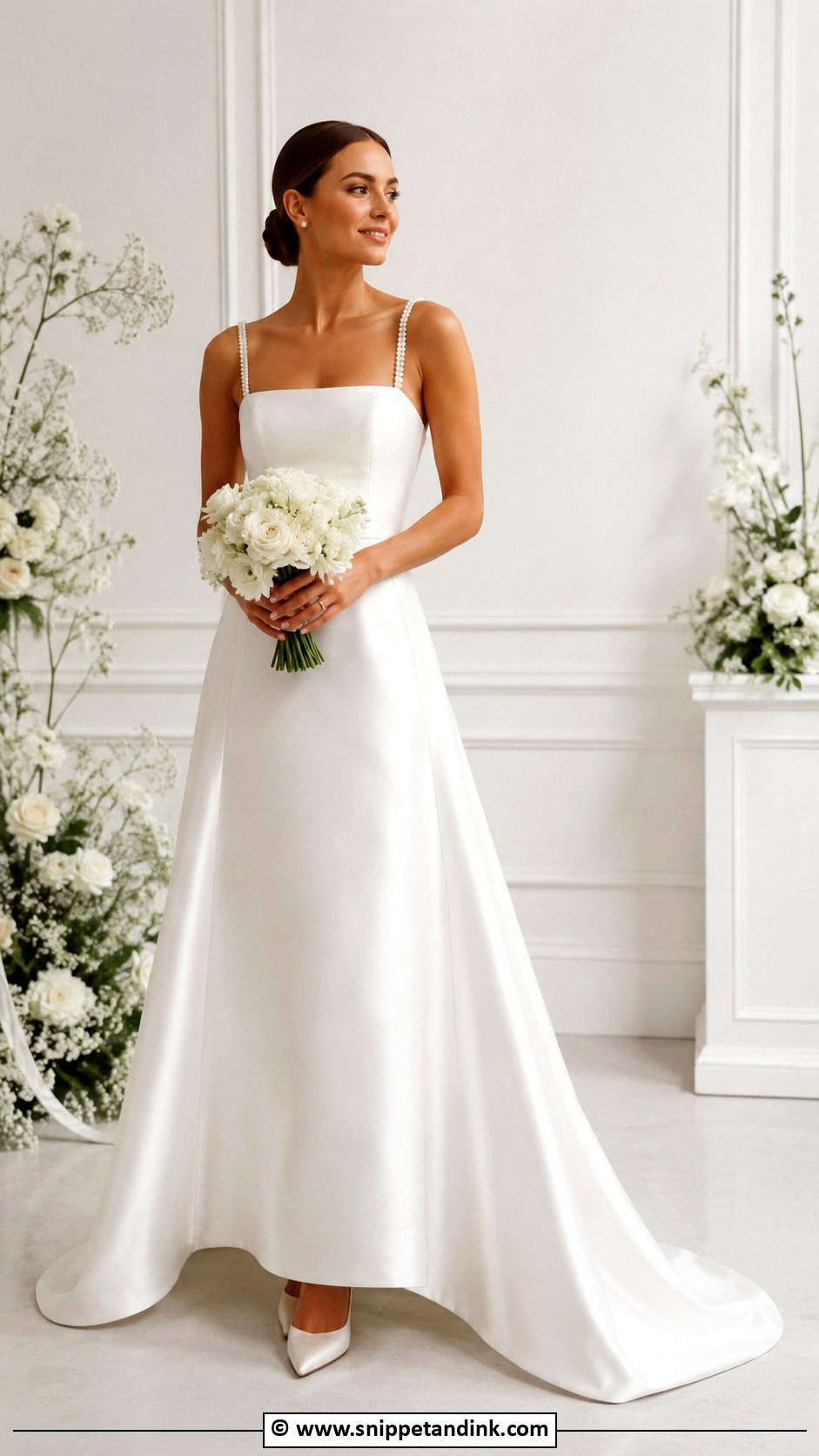 Pearl Detail Wedding Dress - Snippet and Ink - 30 Timeless Elegant Wedding Dress Ideas