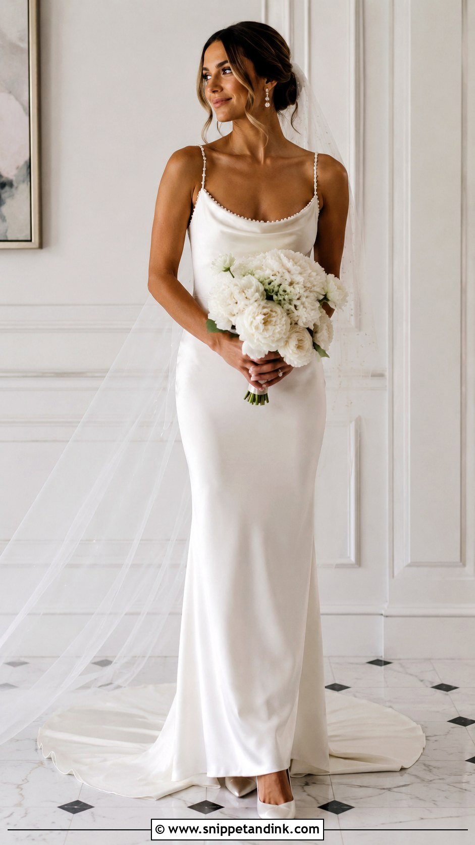 Pearl Detail Wedding Dress - Snippet and Ink - 25 Classy Elegant Wedding Dresses