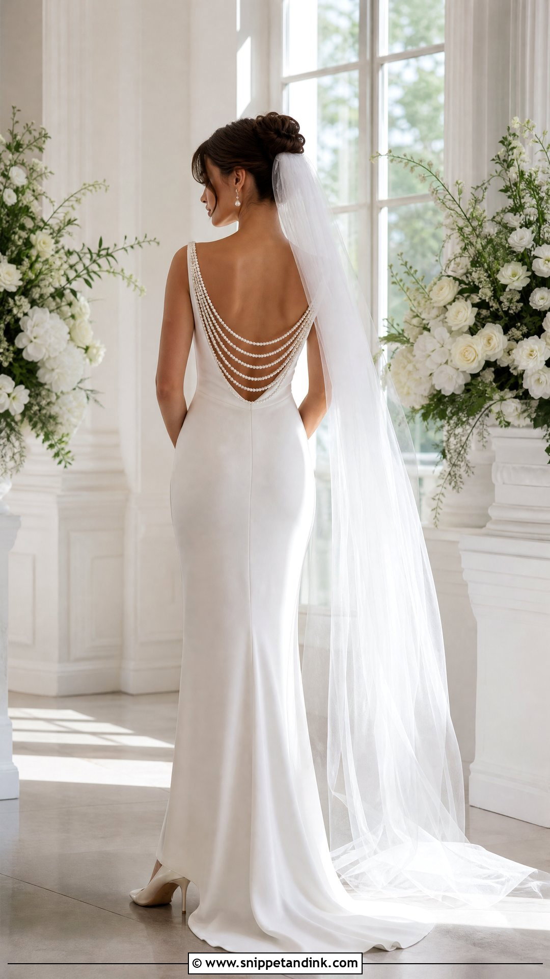 Pearl Draped Back Wedding Dress - Snippet and Ink - 25 Back of Wedding Dress Ideas