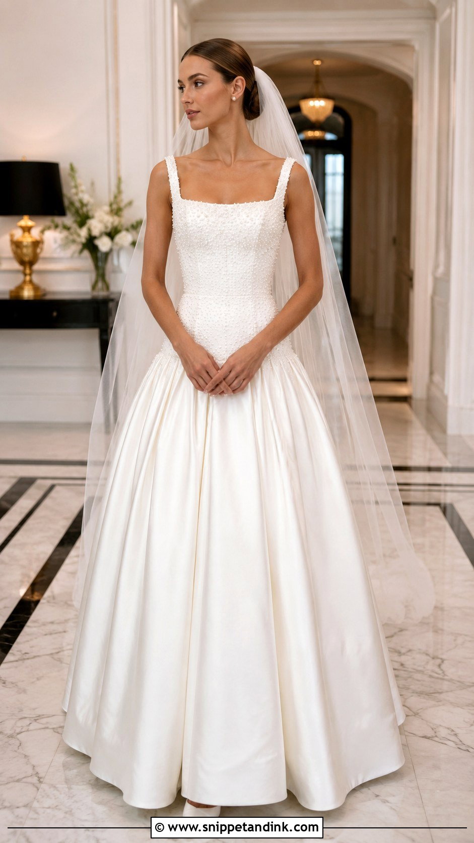 Pearl Drop Waist Princess Wedding Dress - Snippet and Ink - 20 Drop Waist Princess Wedding Dress Ideas