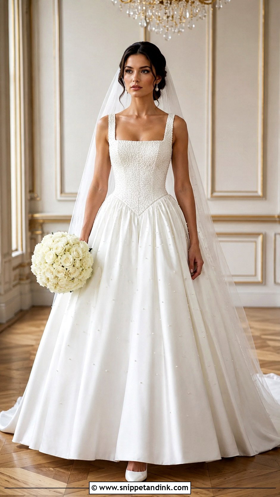 Pearl Drop Waist Wedding Dress - Snippet and Ink - 20 Dropwaist Wedding Dresses