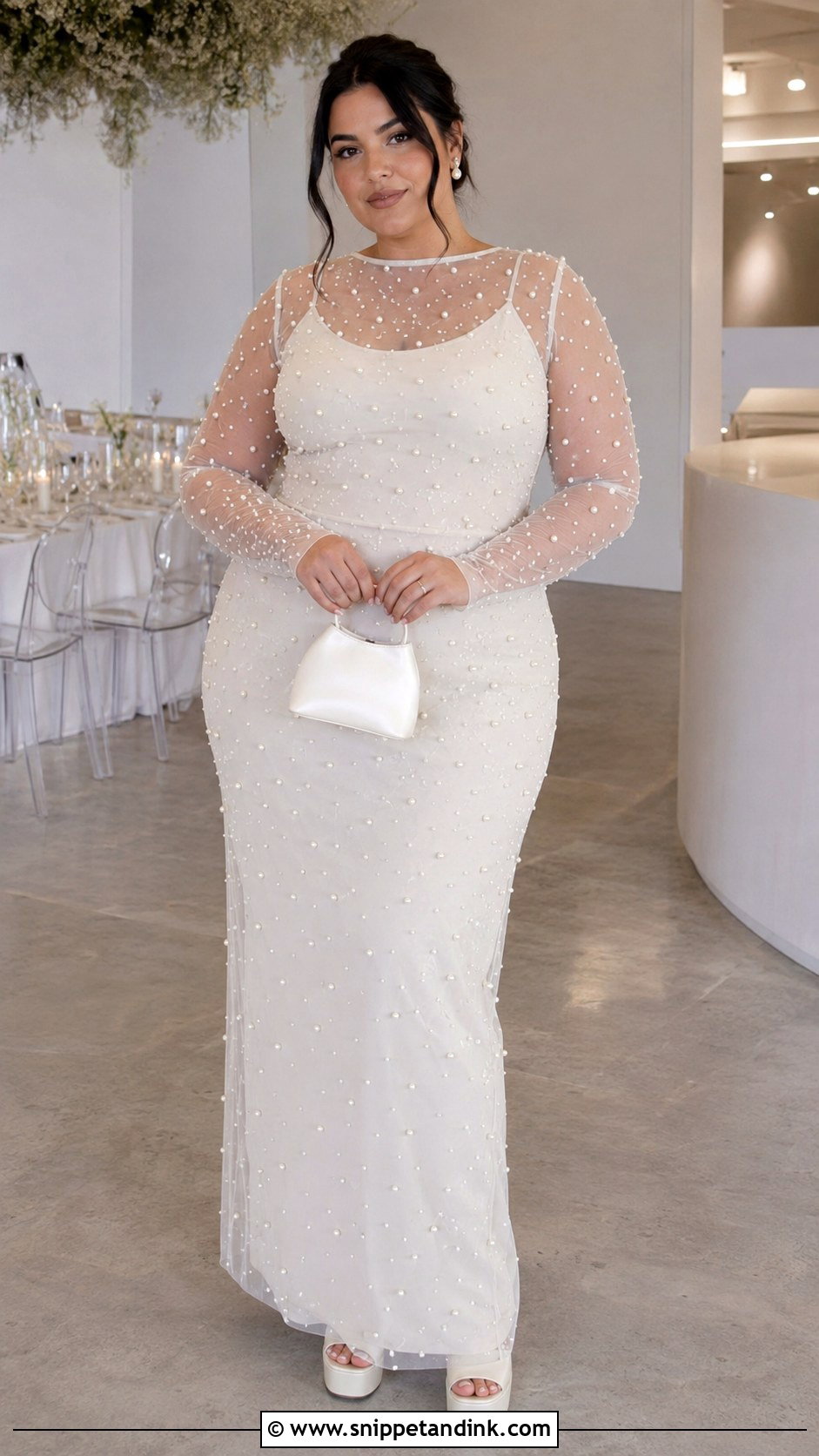 Pearl Embellished After Party Wedding Dress - Snippet and Ink - 20 After Party Wedding Dress Long Ideas