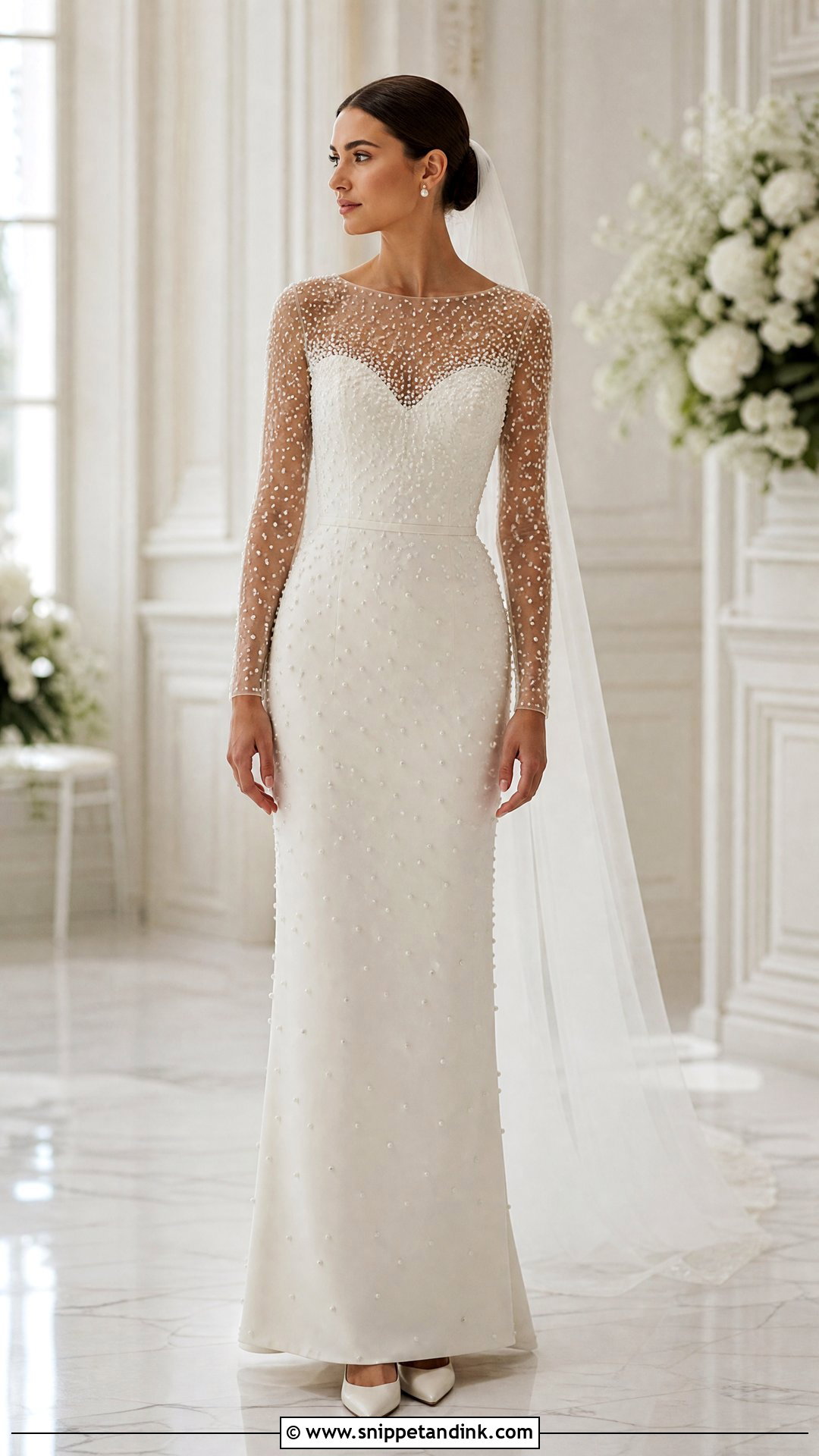 Pearl Embellished Bridal Dress - Snippet and Ink - 20 Unique Bridal Dresses
