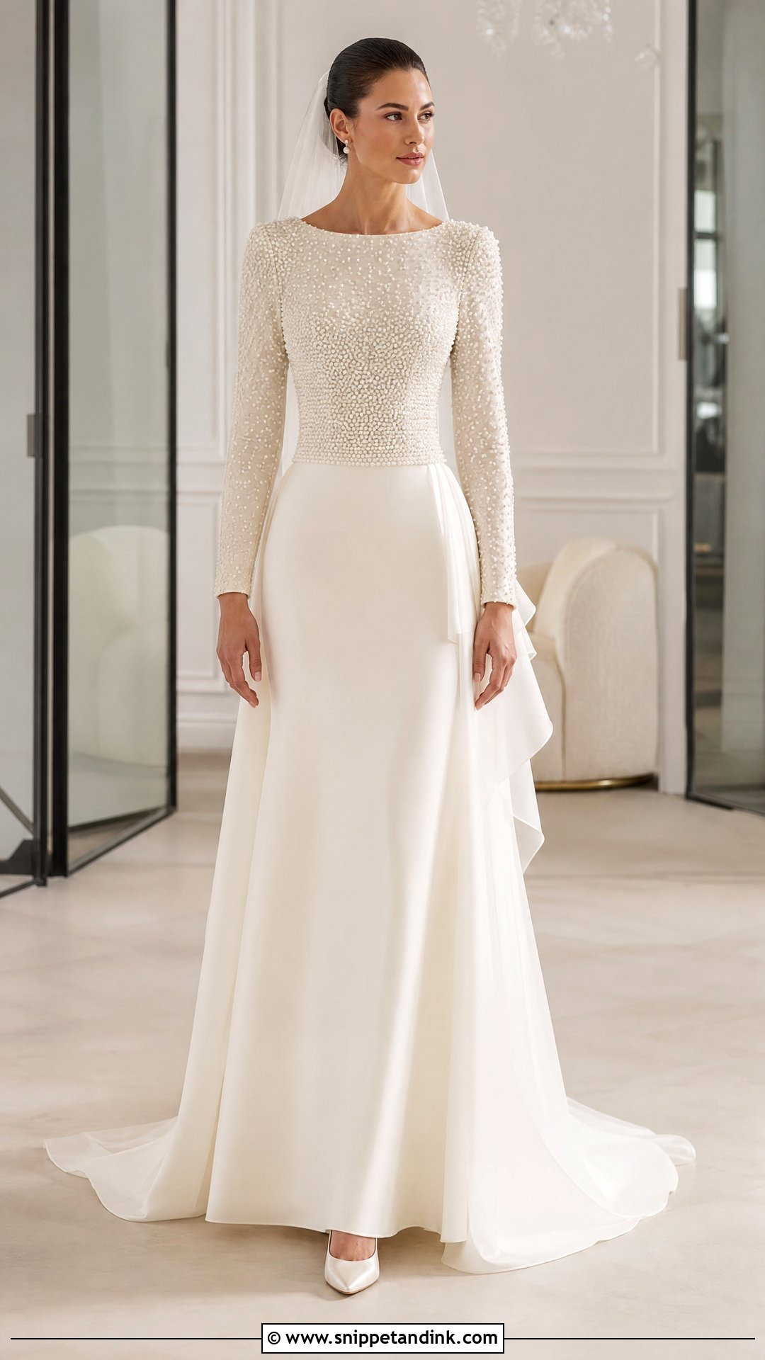 Pearl Embellished Bridal Frock - Snippet and Ink - 25 Bridal Frock Ideas