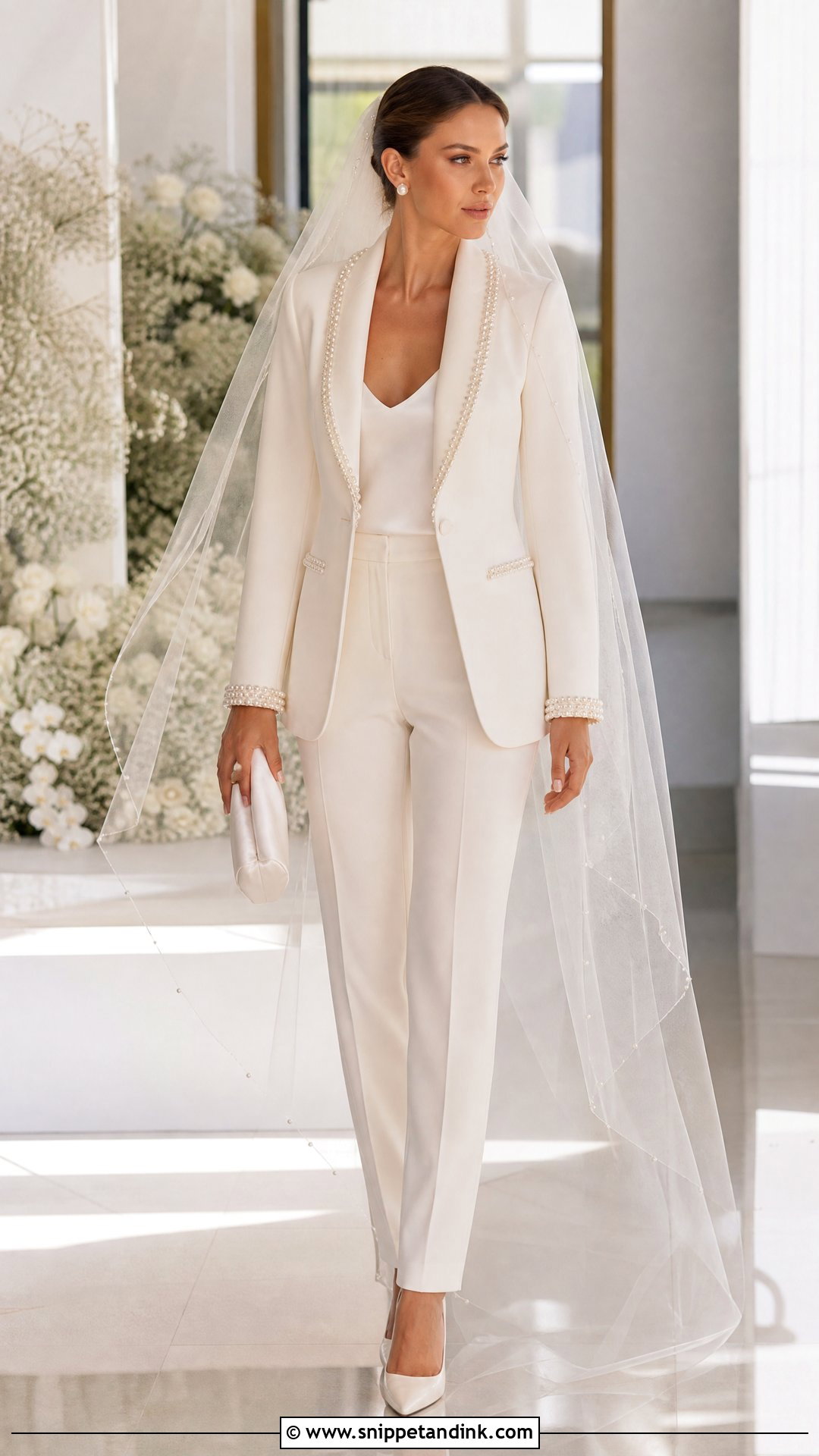 Pearl Embellished Bridal Suit - Snippet and Ink - 20 Suits for Bride