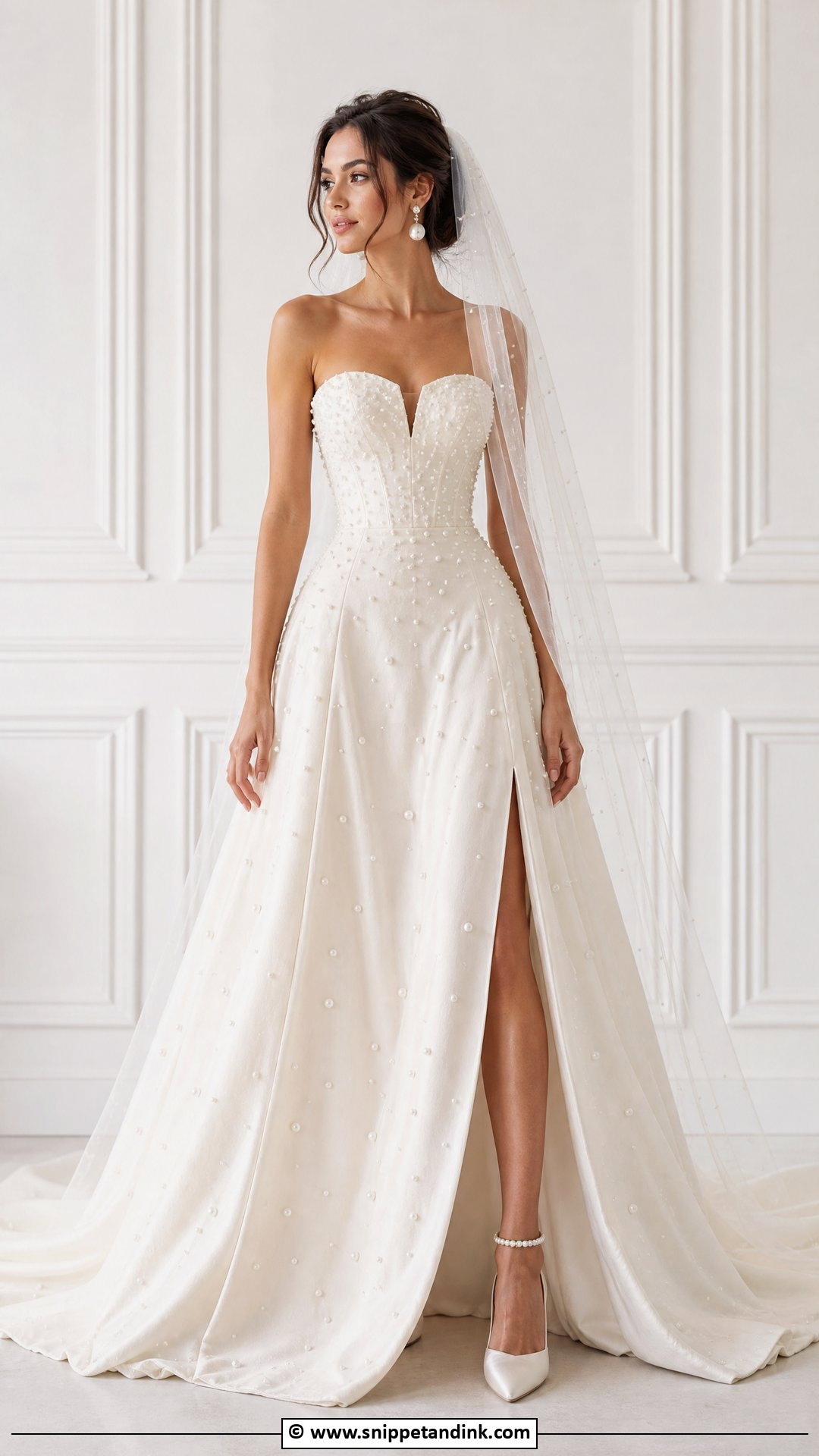 Pearl Embellished Bride Dress - Snippet and Ink - 35 Bride Dress Ideas