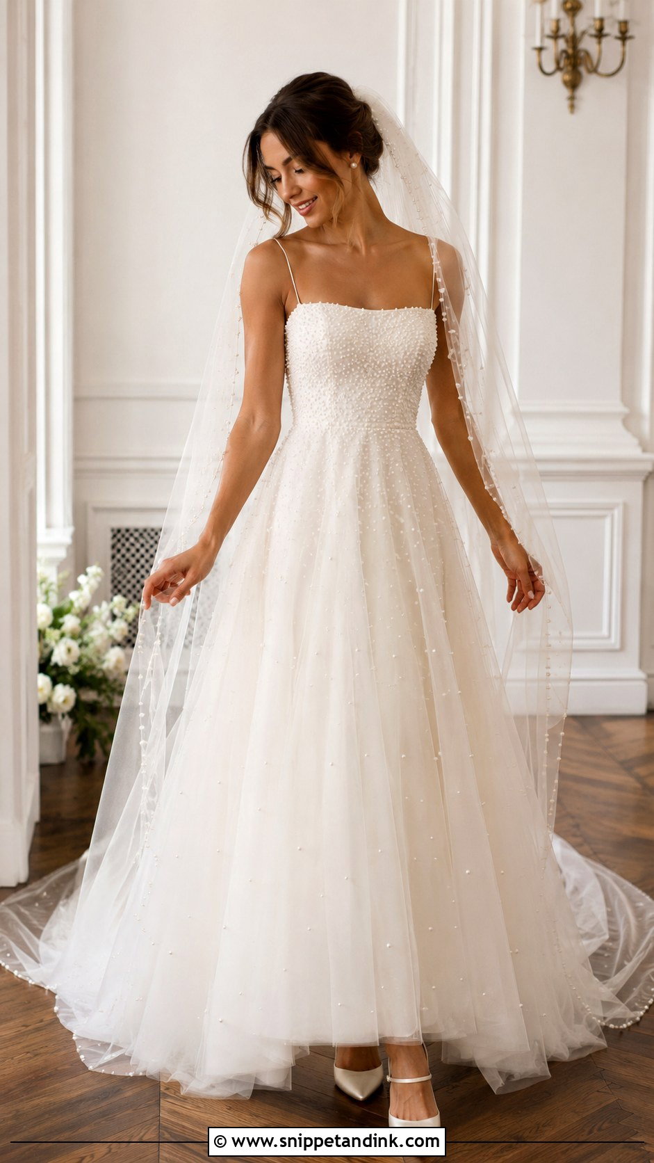 Pearl Embellished Bride Gown - Snippet and Ink - 25 Bride Gown Design Ideas