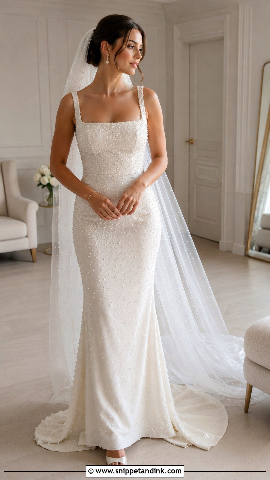 Pearl Embellished Bride Outfit - Snippet and Ink - 25 Classy Bride Ideas