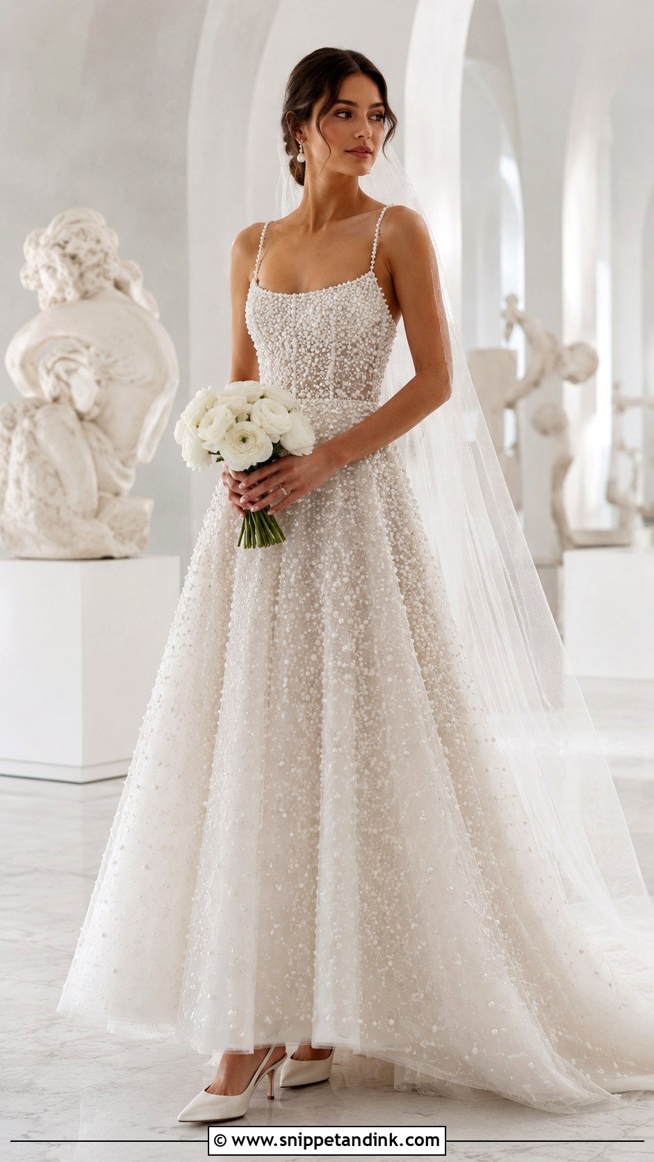 Pearl Embellished Couture Wedding Dress - Snippet and Ink - 20 Hey Couture Wedding Dress Ideas