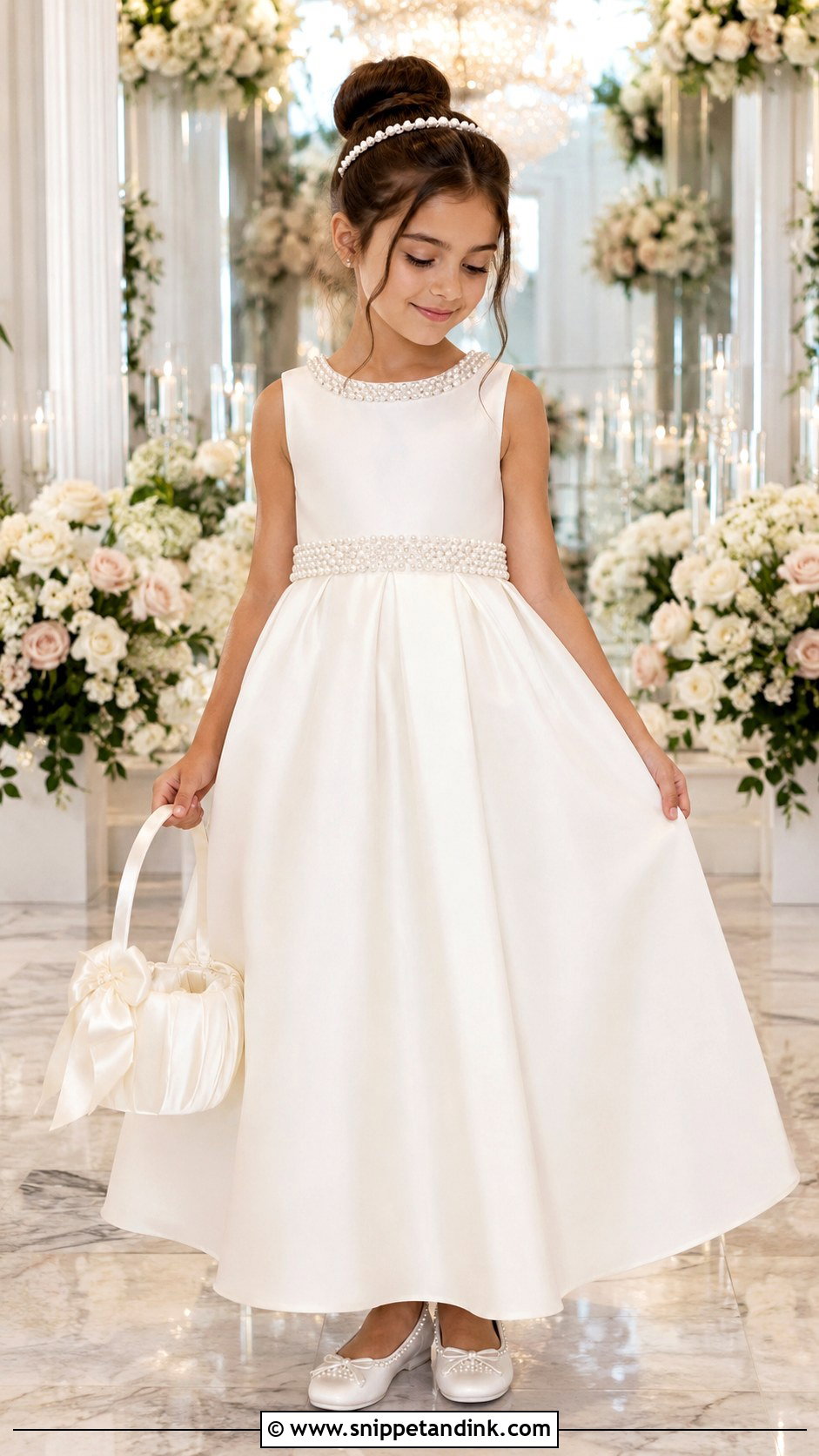 Pearl Embellished Kids Wedding Gown - Snippet and Ink - 20 Kids Gown Design Wedding Dresses