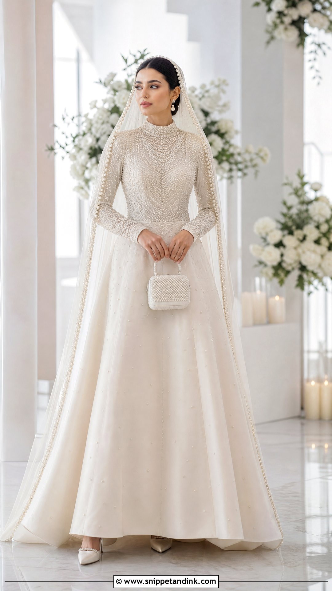 Pearl Embellished Nikkah Gown - Snippet and Ink - 20 Nikkah Inspo Dresses