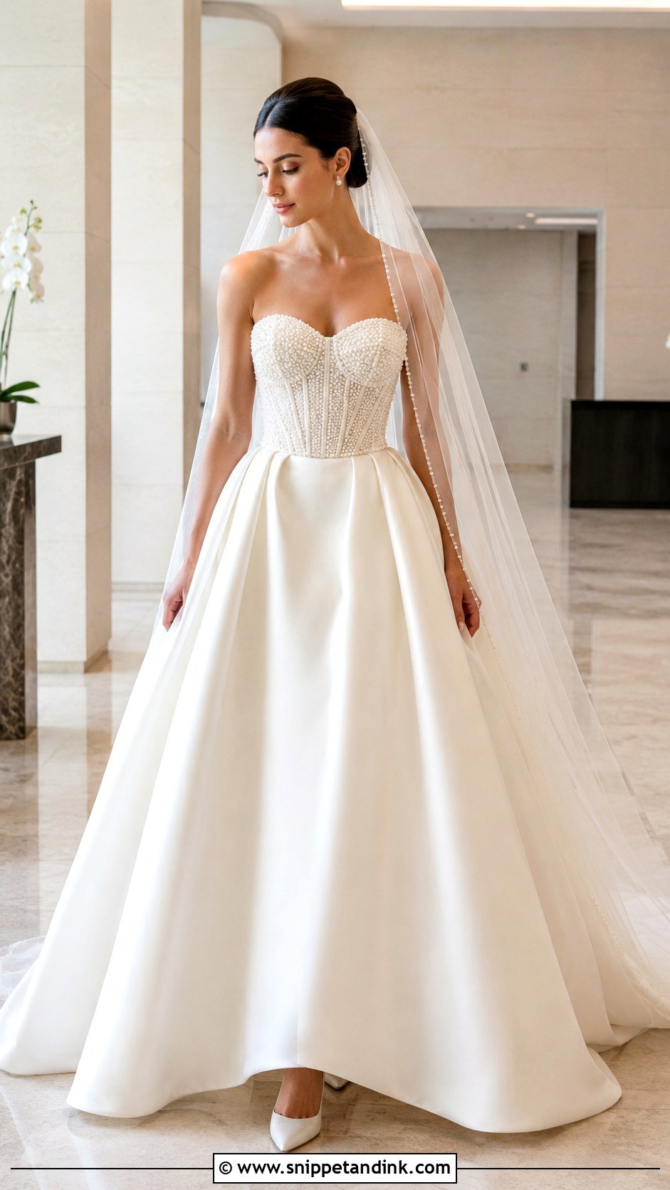 Pearl Embellished Princess Bridal Gown - Snippet and Ink - 20 Princess Bridal Gown Ideas