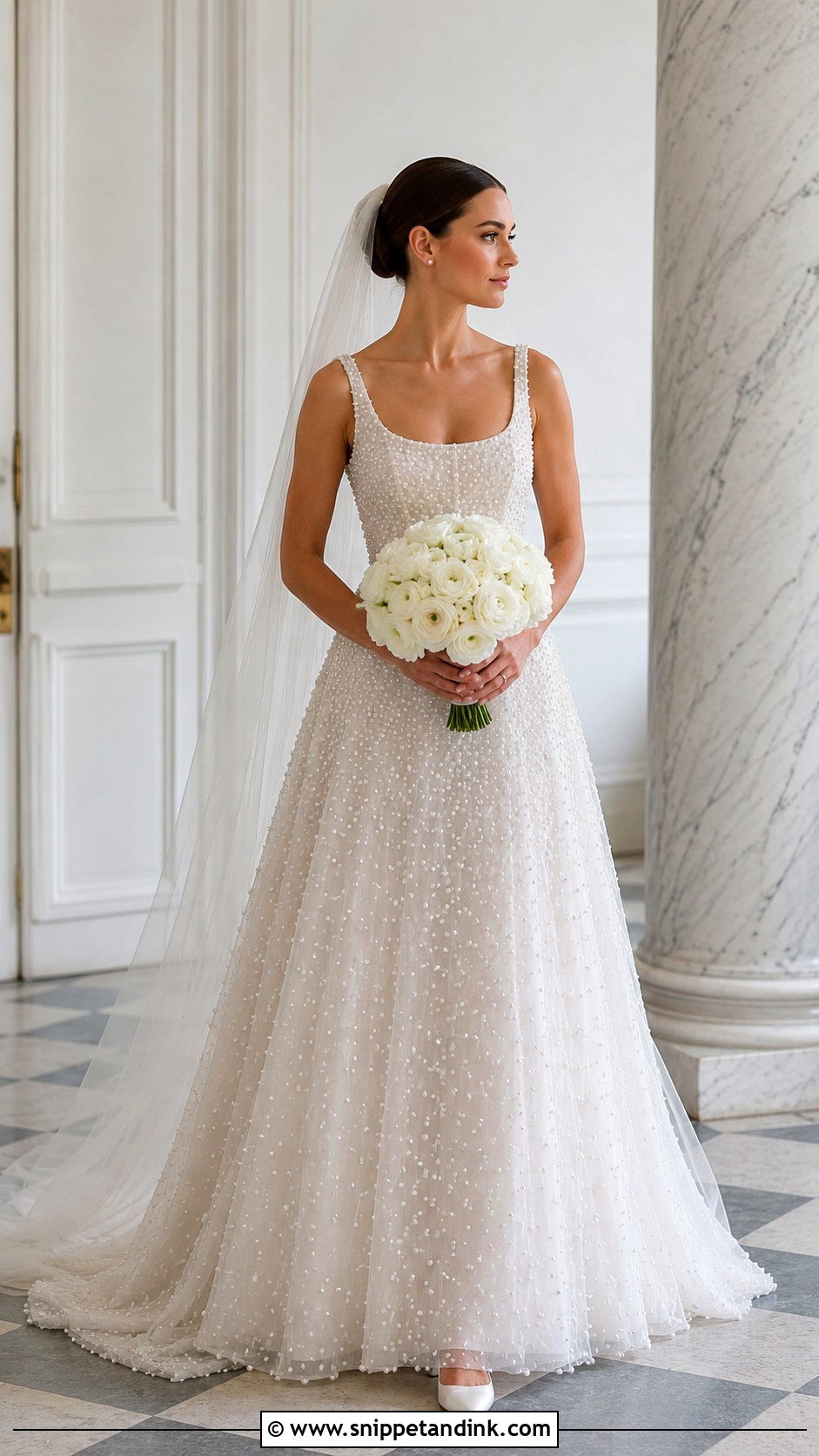 Pearl Embellished Wedding Dress - Snippet and Ink - 20 Majestic Wedding Dresses
