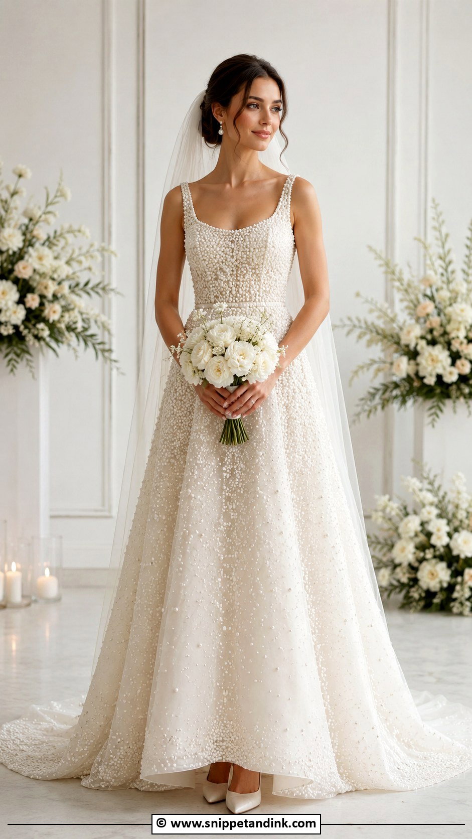 Pearl Embellished Wedding Dress - Snippet and Ink - 30 Beautiful Wedding Dresses