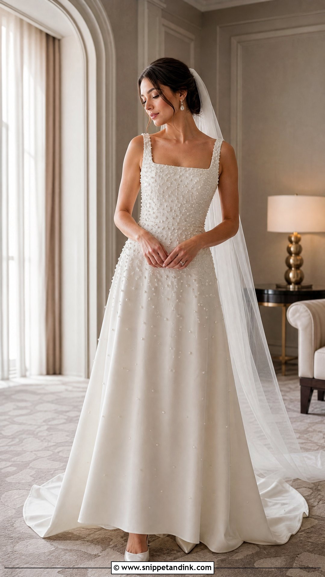 Pearl Embellished Wedding Dress - Snippet and Ink - 25 Timeless Wedding Gown Ideas