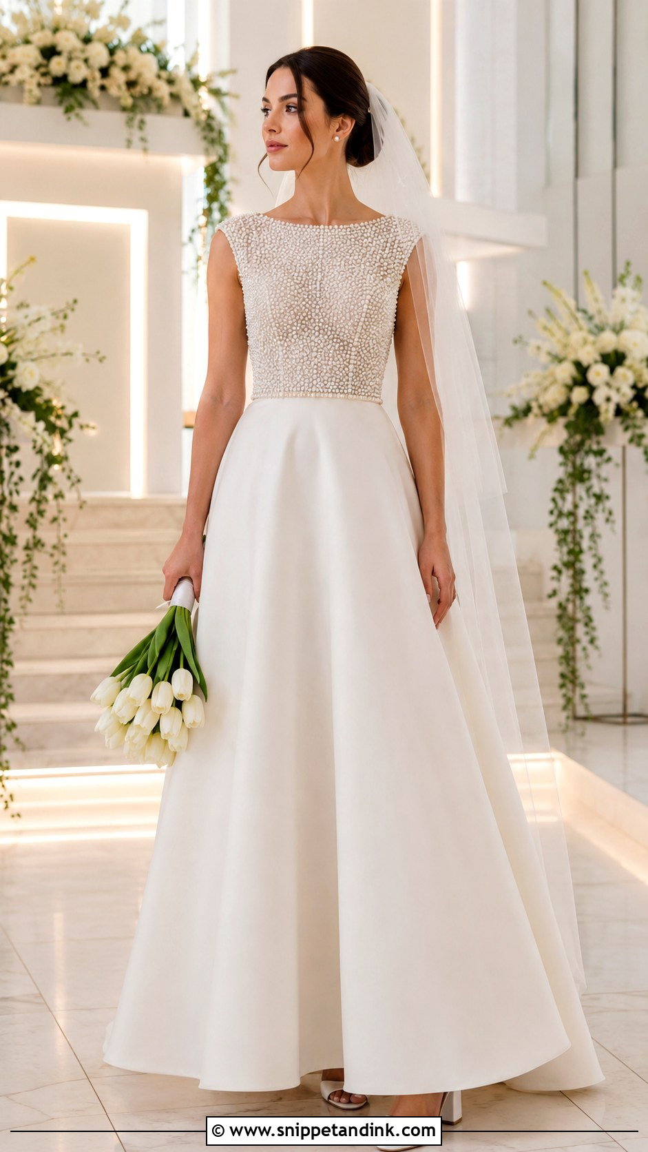 Pearl Embellished Wedding Dress - Snippet and Ink - 20 Bridal Frocks Gowns Wedding Dresses