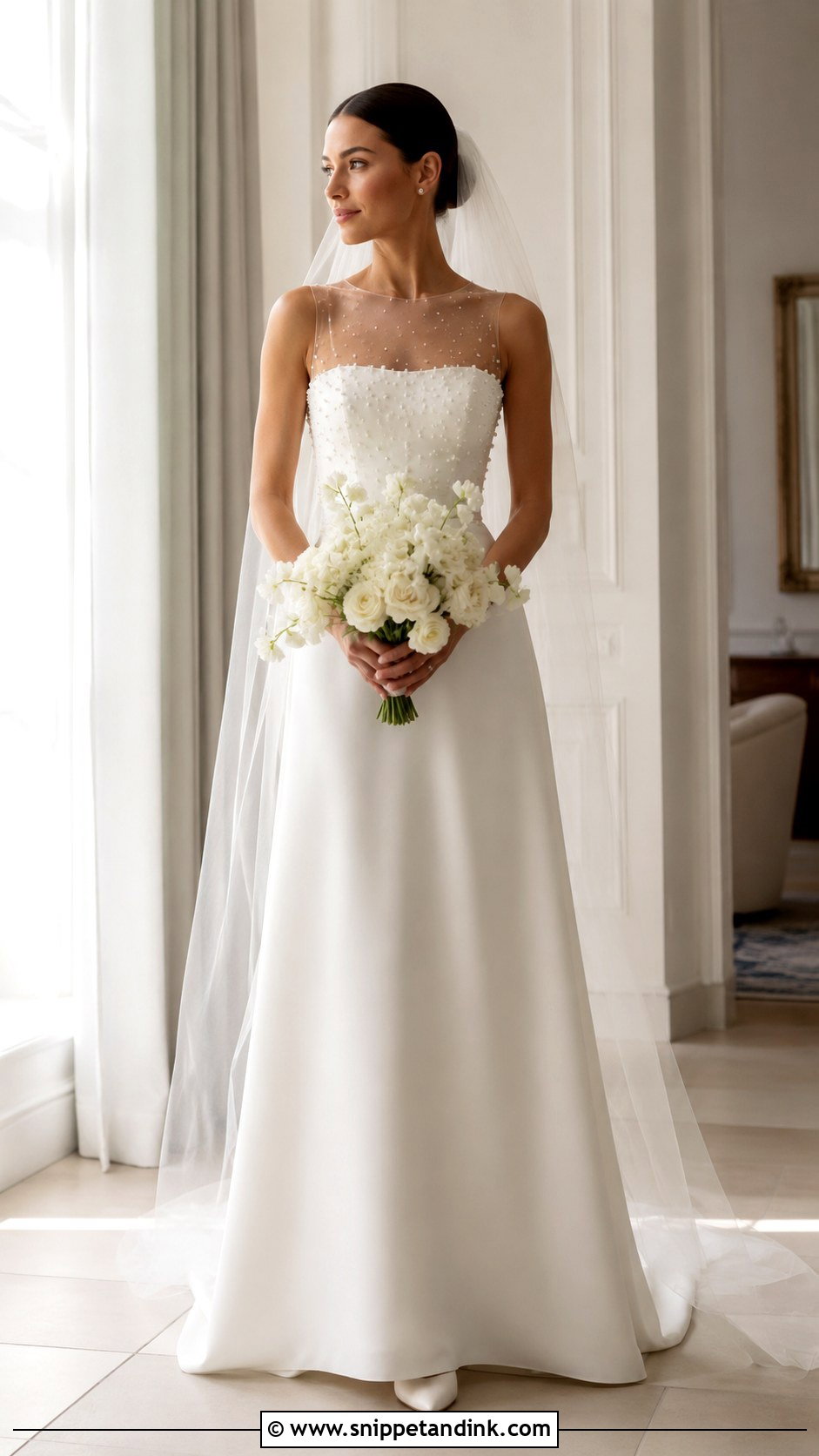 Pearl Embellished Wedding Dress - Snippet and Ink - 20 Classic Modern Wedding Dress Ideas