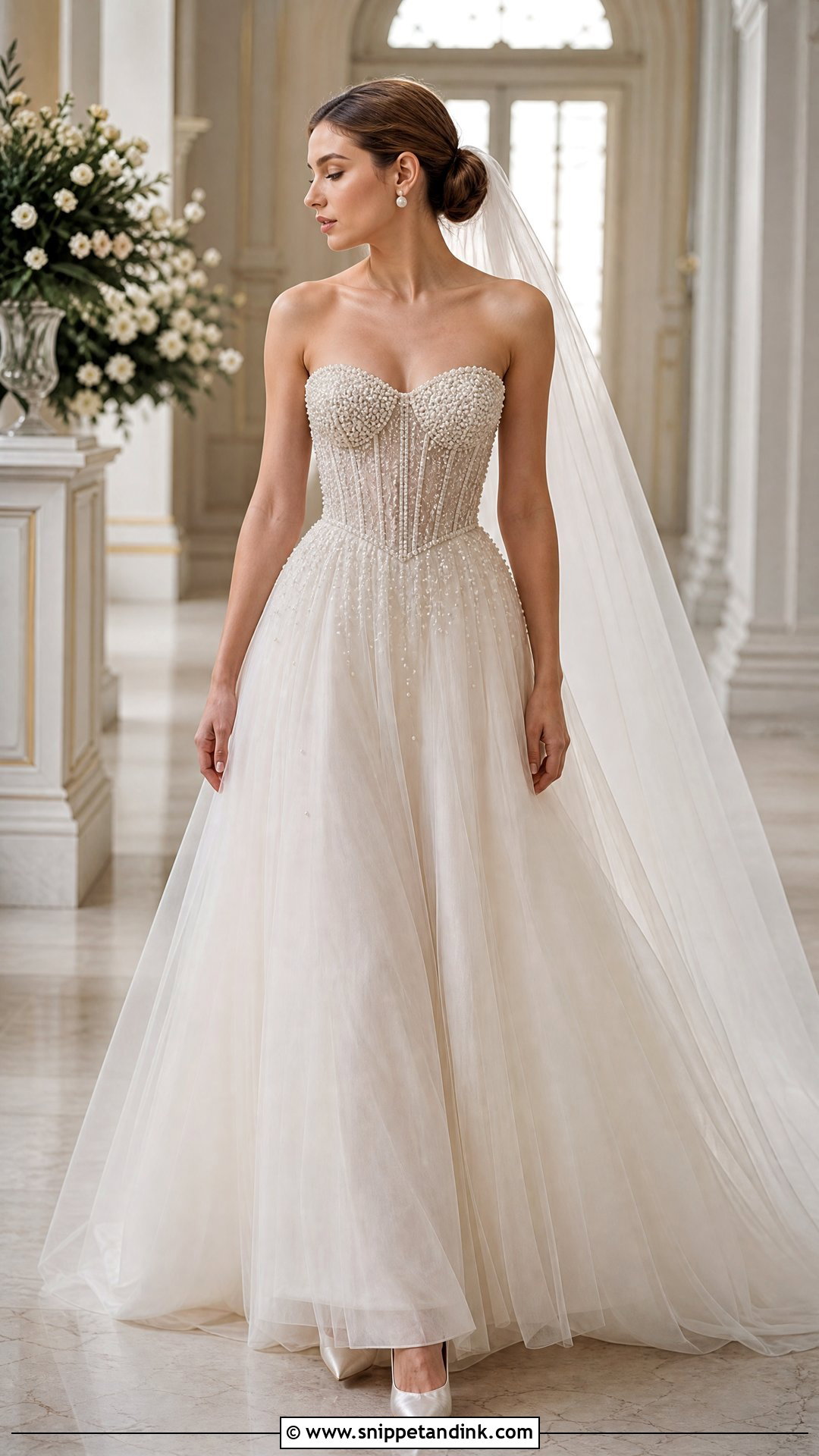 Pearl Embellished Wedding Dress - Snippet and Ink - 20 Wedding Dresses Photos
